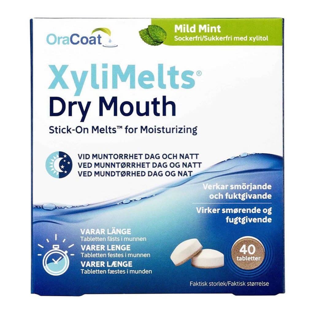 Tannlegene på Kolbotn Tannklinikk anbefaler Xylimelts som spyttstimulerende middel ved munntørrhet – Kolbotn, Follo, Greverud og Vinterbro.
