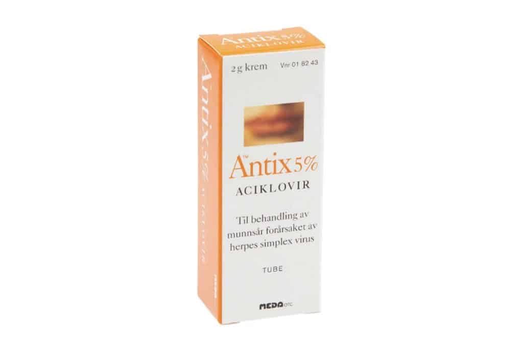 Ved Kolbotn Tannklinikk anbefales aciklovir krem (Zovirax/Antix) som behandling i tidlig fase av herpesutbrudd – Kolbotn, Follo, Sofiemyr og Holmlia.